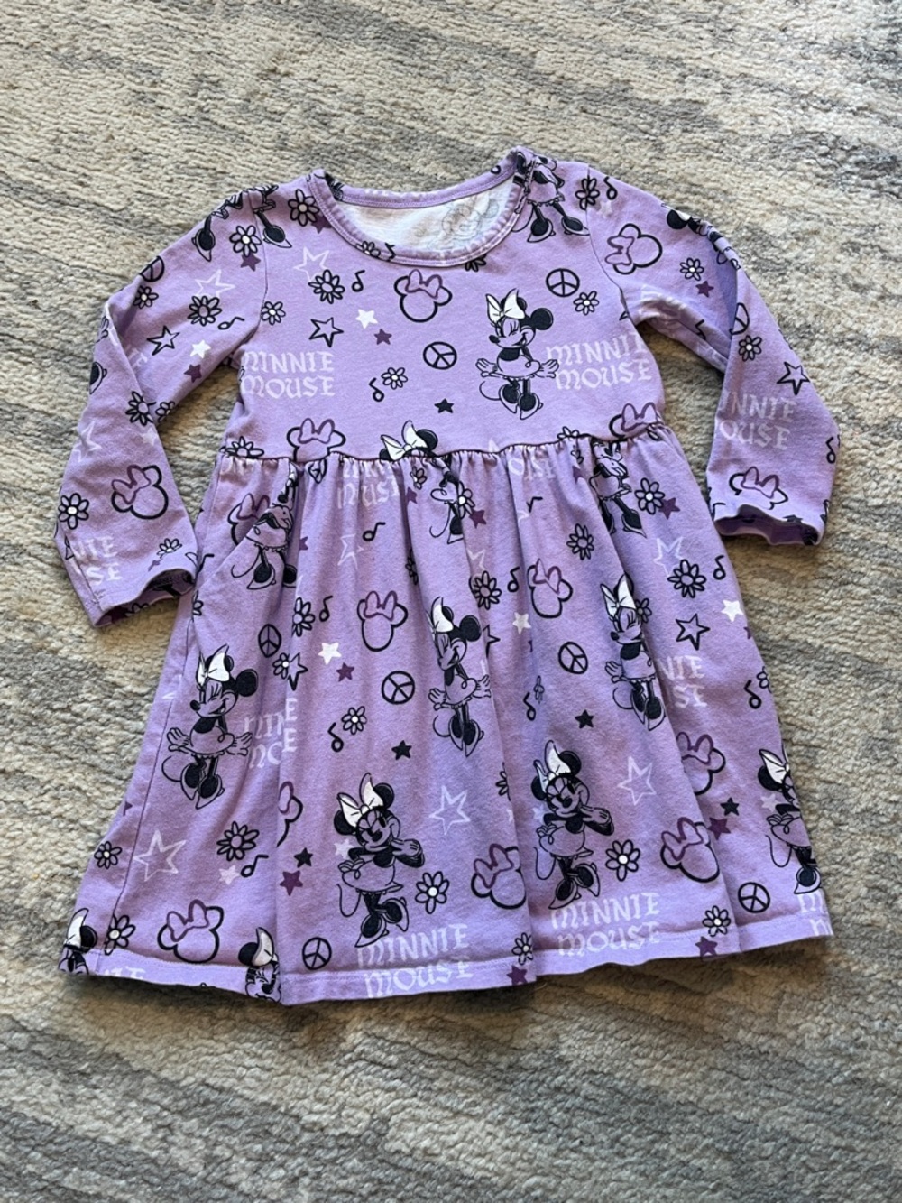 Disney Minnie Mouse Purple Long-Sleeve Kids Dress